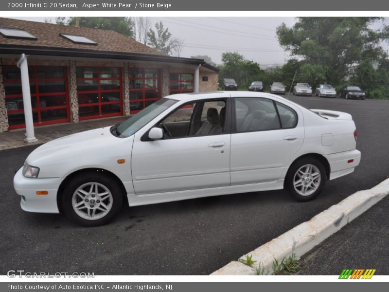 Aspen White Pearl / Stone Beige 2000 Infiniti G 20 Sedan