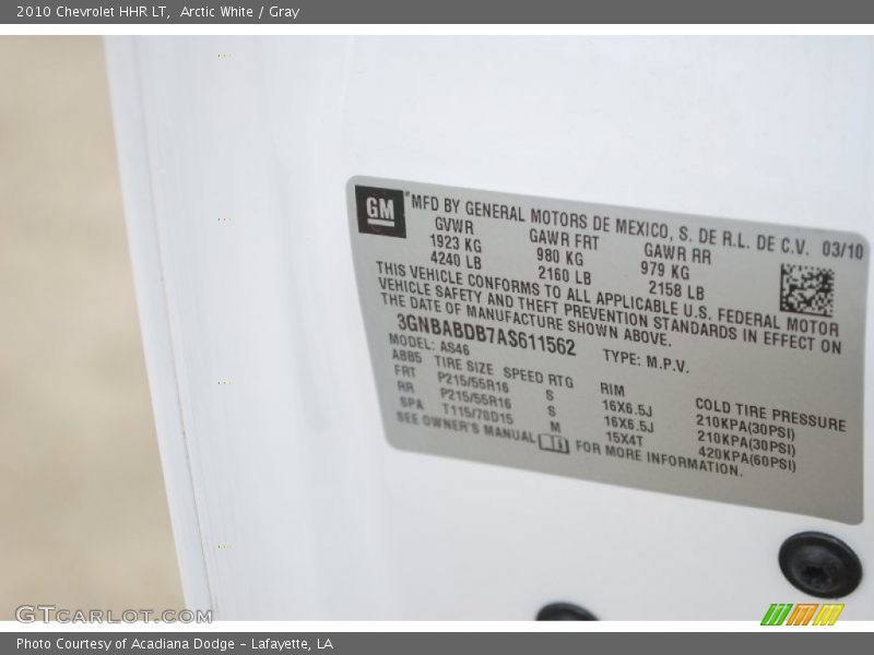 Arctic White / Gray 2010 Chevrolet HHR LT