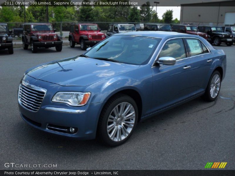 Sapphire Crystal Metallic / Black/Light Frost Beige 2011 Chrysler 300 Limited