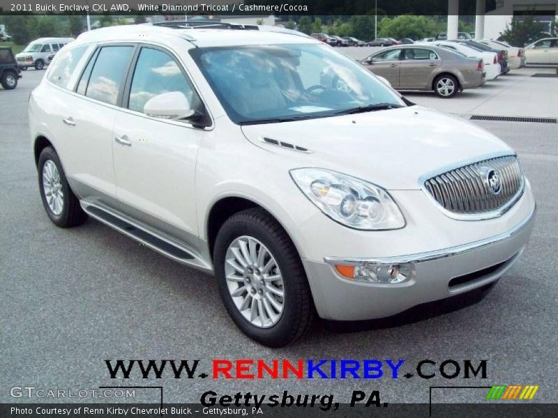 White Diamond Tricoat / Cashmere/Cocoa 2011 Buick Enclave CXL AWD