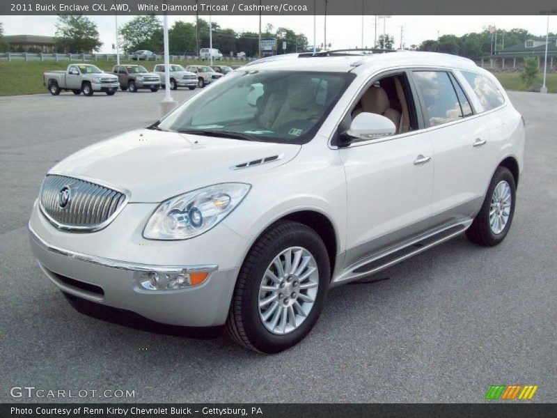 White Diamond Tricoat / Cashmere/Cocoa 2011 Buick Enclave CXL AWD