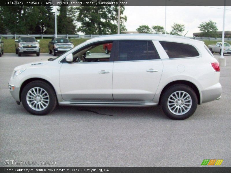 White Diamond Tricoat / Cashmere/Cocoa 2011 Buick Enclave CXL AWD