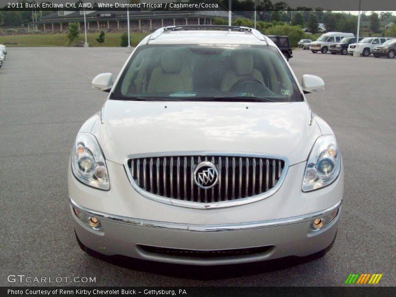 White Diamond Tricoat / Cashmere/Cocoa 2011 Buick Enclave CXL AWD