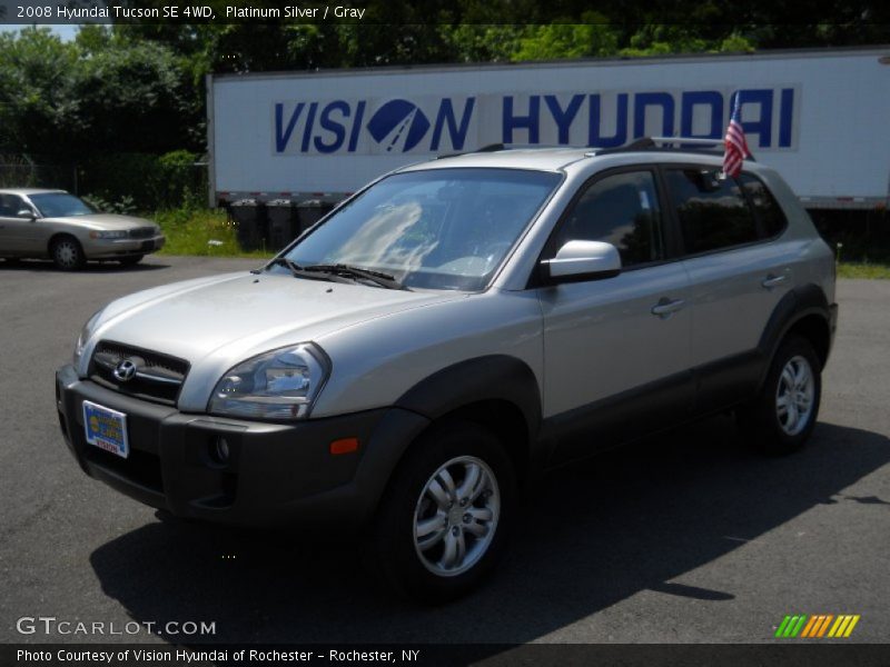 Platinum Silver / Gray 2008 Hyundai Tucson SE 4WD