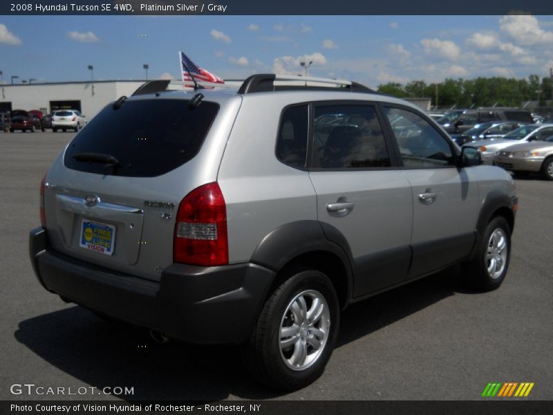Platinum Silver / Gray 2008 Hyundai Tucson SE 4WD