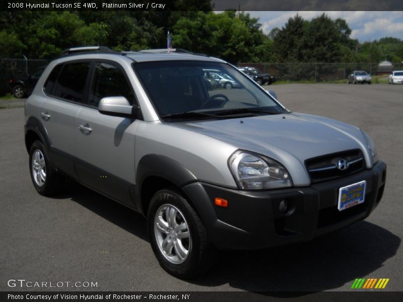 Platinum Silver / Gray 2008 Hyundai Tucson SE 4WD
