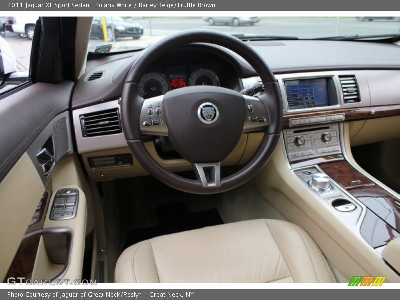 Polaris White / Barley Beige/Truffle Brown 2011 Jaguar XF Sport Sedan