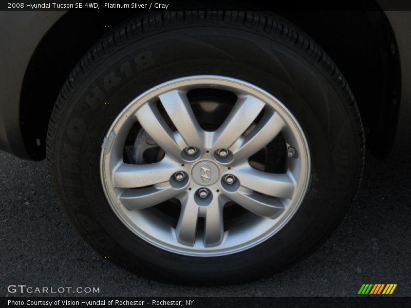 Platinum Silver / Gray 2008 Hyundai Tucson SE 4WD