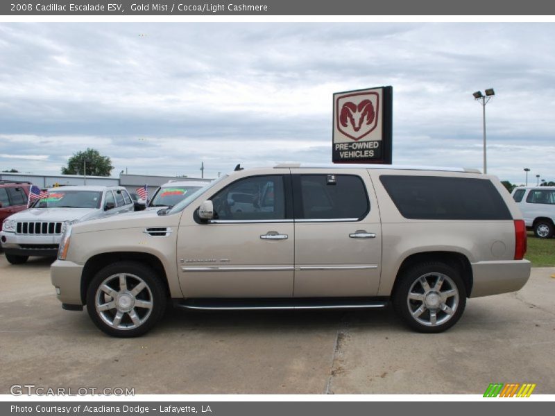 Gold Mist / Cocoa/Light Cashmere 2008 Cadillac Escalade ESV