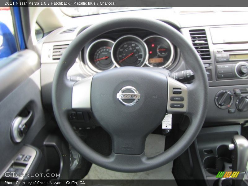 Metallic Blue / Charcoal 2011 Nissan Versa 1.8 S Hatchback