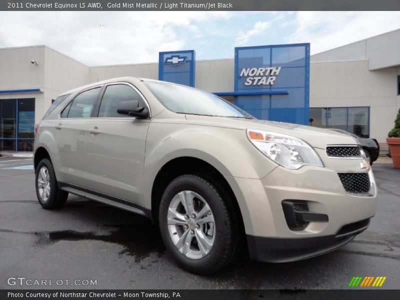 Gold Mist Metallic / Light Titanium/Jet Black 2011 Chevrolet Equinox LS AWD