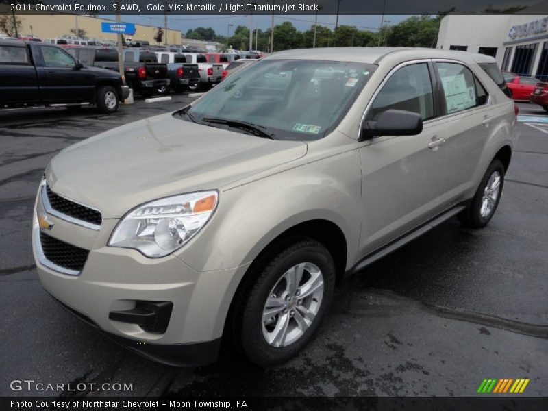 Gold Mist Metallic / Light Titanium/Jet Black 2011 Chevrolet Equinox LS AWD