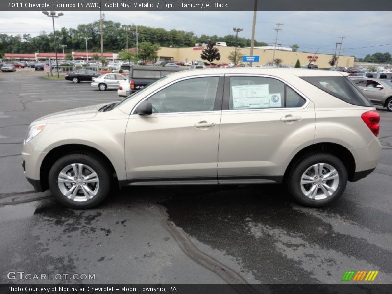 Gold Mist Metallic / Light Titanium/Jet Black 2011 Chevrolet Equinox LS AWD