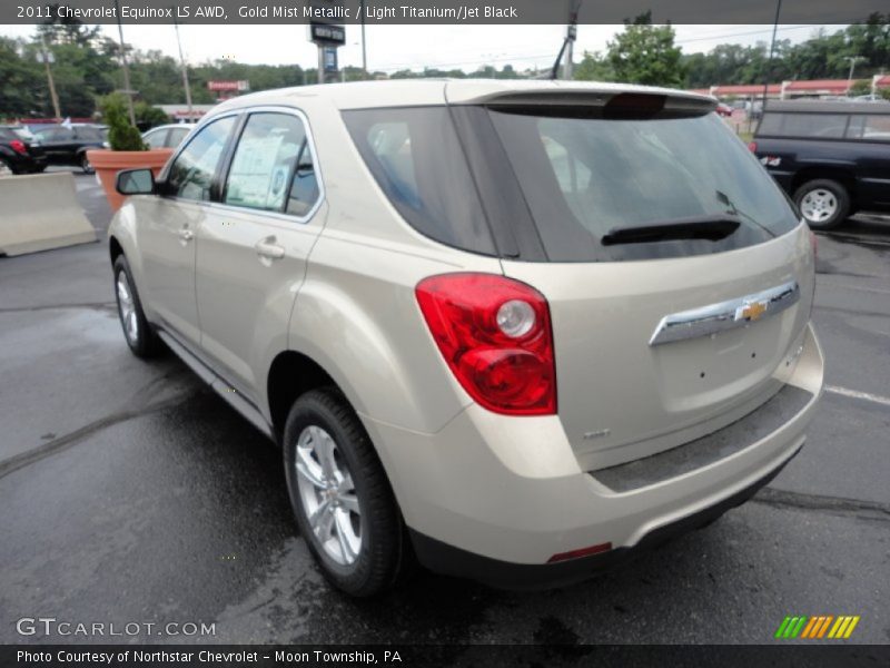 Gold Mist Metallic / Light Titanium/Jet Black 2011 Chevrolet Equinox LS AWD