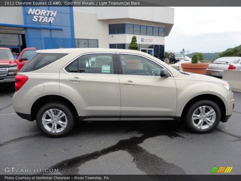 Gold Mist Metallic / Light Titanium/Jet Black 2011 Chevrolet Equinox LS AWD