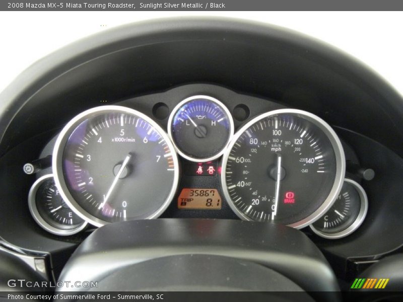 Sunlight Silver Metallic / Black 2008 Mazda MX-5 Miata Touring Roadster