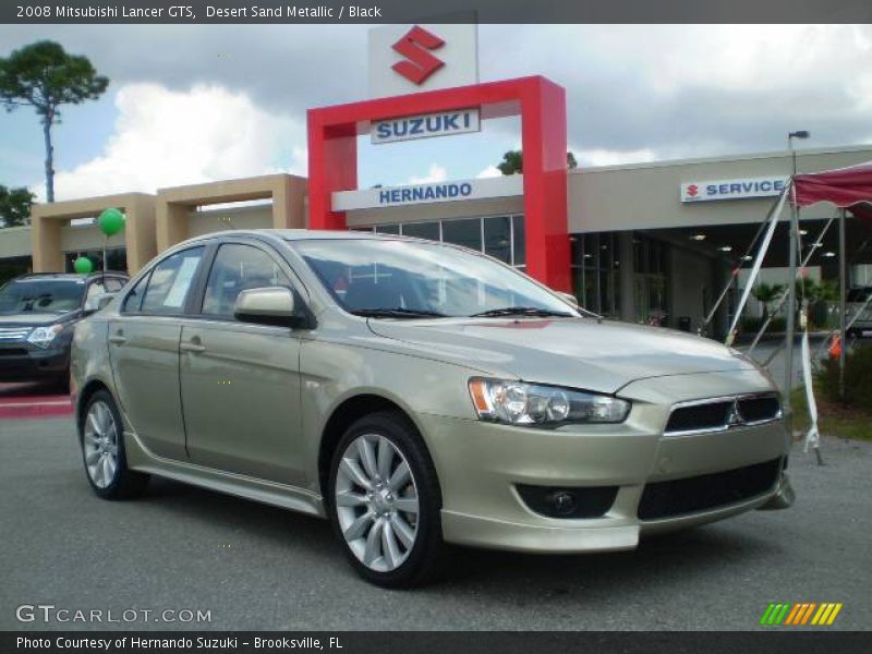 Desert Sand Metallic / Black 2008 Mitsubishi Lancer GTS