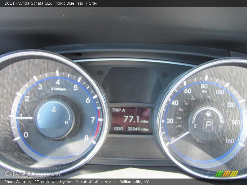 Indigo Blue Pearl / Gray 2011 Hyundai Sonata GLS