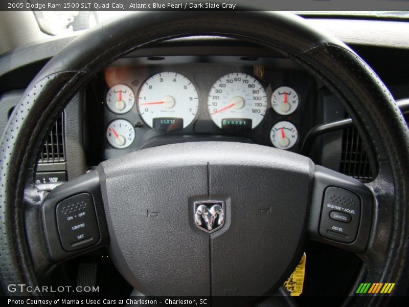 Atlantic Blue Pearl / Dark Slate Gray 2005 Dodge Ram 1500 SLT Quad Cab