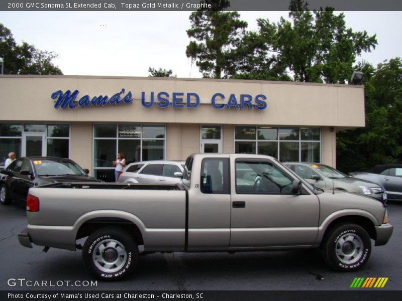 Topaz Gold Metallic / Graphite 2000 GMC Sonoma SL Extended Cab