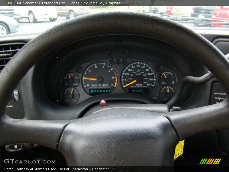 Topaz Gold Metallic / Graphite 2000 GMC Sonoma SL Extended Cab