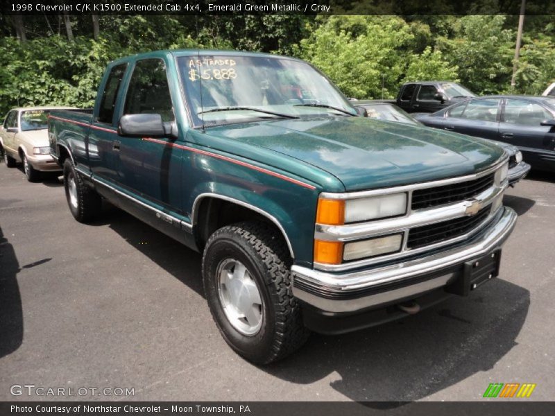 Emerald Green Metallic / Gray 1998 Chevrolet C/K K1500 Extended Cab 4x4