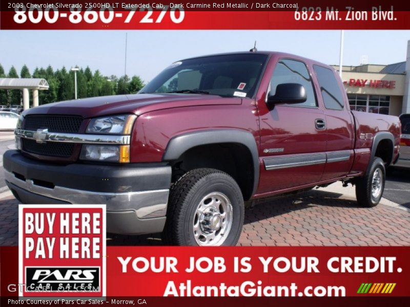 Dark Carmine Red Metallic / Dark Charcoal 2003 Chevrolet Silverado 2500HD LT Extended Cab