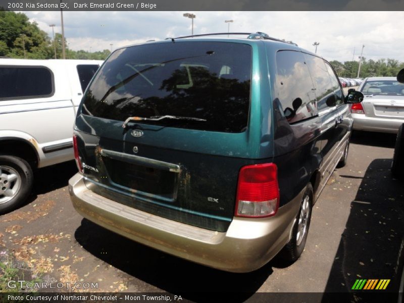 Dark Emerald Green / Beige 2002 Kia Sedona EX