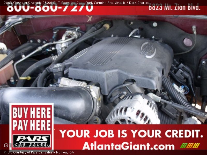 Dark Carmine Red Metallic / Dark Charcoal 2003 Chevrolet Silverado 2500HD LT Extended Cab