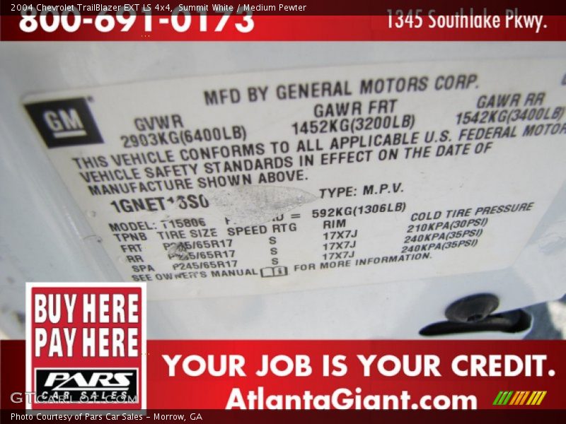 Summit White / Medium Pewter 2004 Chevrolet TrailBlazer EXT LS 4x4