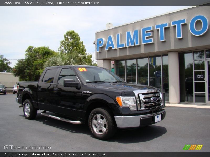 Black / Stone/Medium Stone 2009 Ford F150 XLT SuperCrew