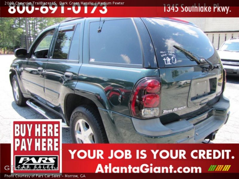 Dark Green Metallic / Medium Pewter 2003 Chevrolet TrailBlazer LS