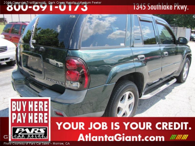 Dark Green Metallic / Medium Pewter 2003 Chevrolet TrailBlazer LS