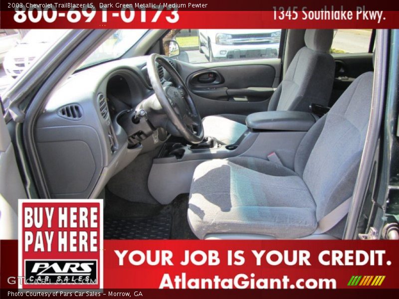 Dark Green Metallic / Medium Pewter 2003 Chevrolet TrailBlazer LS
