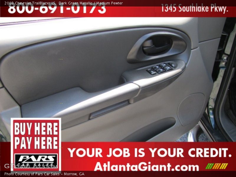 Dark Green Metallic / Medium Pewter 2003 Chevrolet TrailBlazer LS