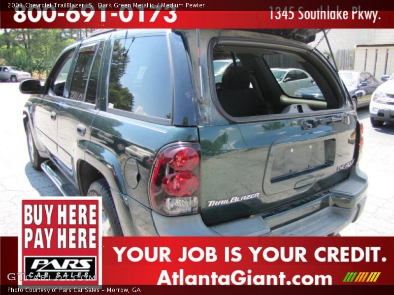 Dark Green Metallic / Medium Pewter 2003 Chevrolet TrailBlazer LS
