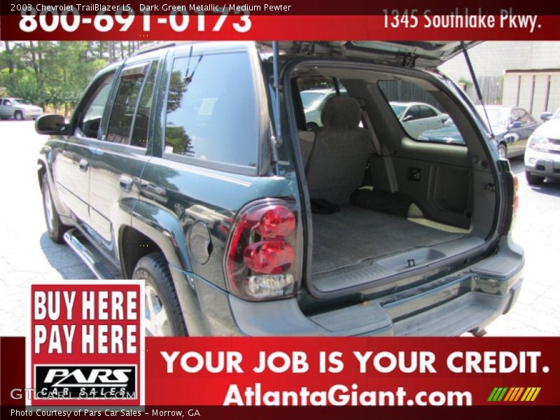 Dark Green Metallic / Medium Pewter 2003 Chevrolet TrailBlazer LS
