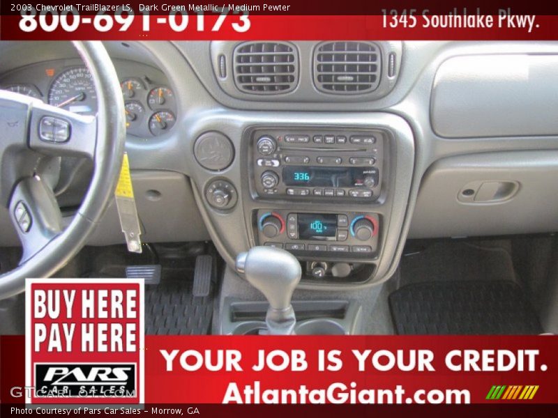 Dark Green Metallic / Medium Pewter 2003 Chevrolet TrailBlazer LS