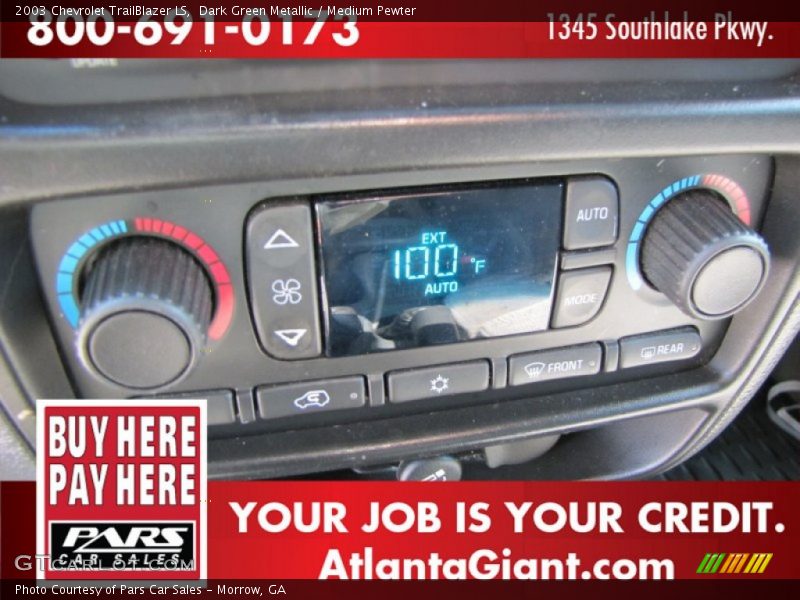 Dark Green Metallic / Medium Pewter 2003 Chevrolet TrailBlazer LS