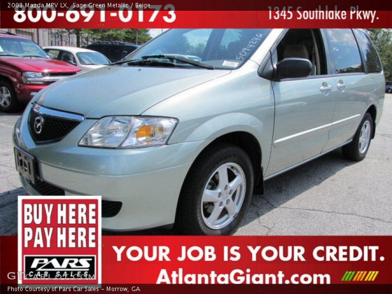 Sage Green Metallic / Beige 2003 Mazda MPV LX