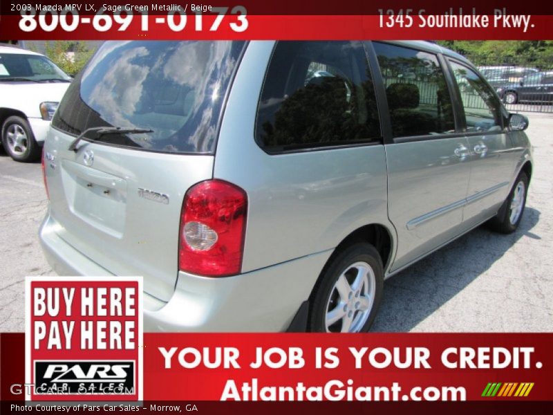 Sage Green Metallic / Beige 2003 Mazda MPV LX