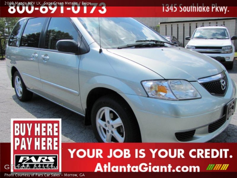 Sage Green Metallic / Beige 2003 Mazda MPV LX