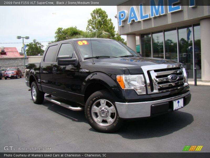 Black / Stone/Medium Stone 2009 Ford F150 XLT SuperCrew
