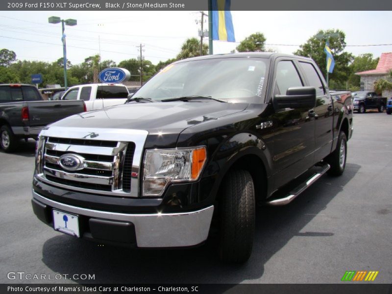Black / Stone/Medium Stone 2009 Ford F150 XLT SuperCrew