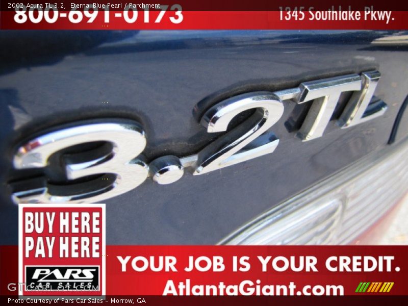 Eternal Blue Pearl / Parchment 2002 Acura TL 3.2