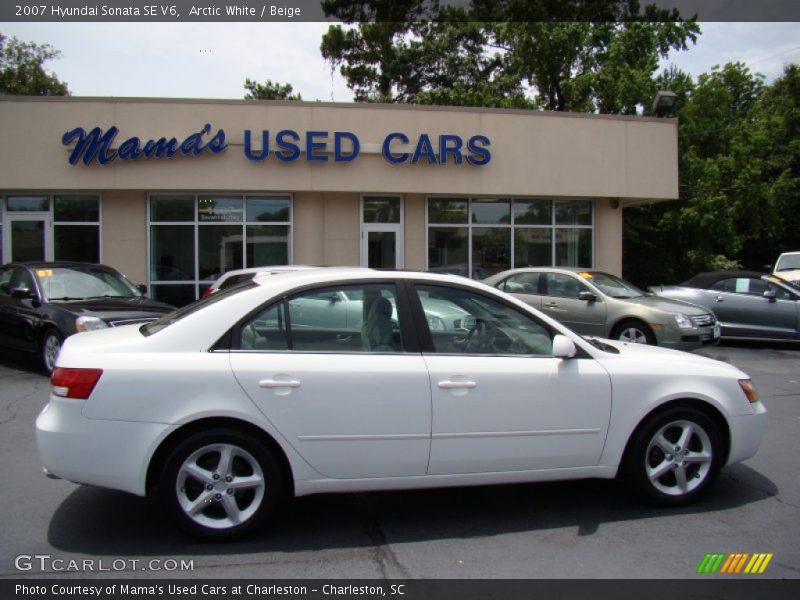Arctic White / Beige 2007 Hyundai Sonata SE V6