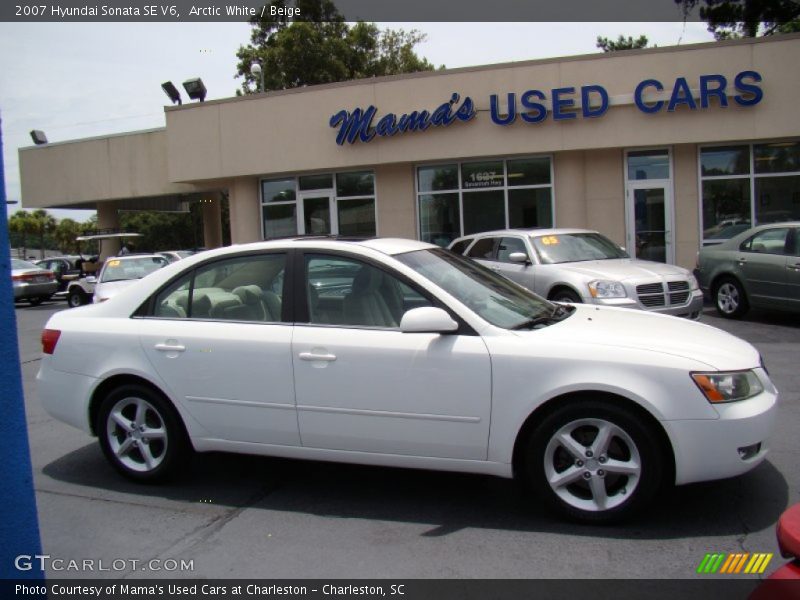 Arctic White / Beige 2007 Hyundai Sonata SE V6