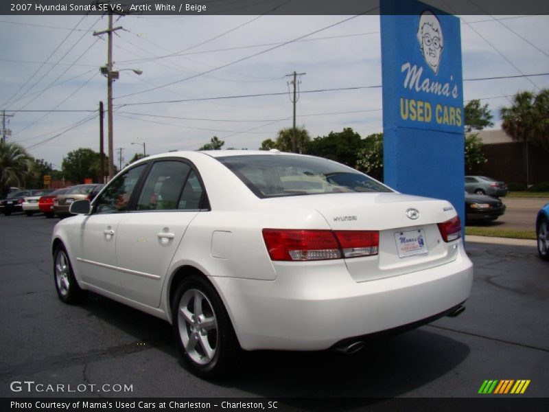 Arctic White / Beige 2007 Hyundai Sonata SE V6