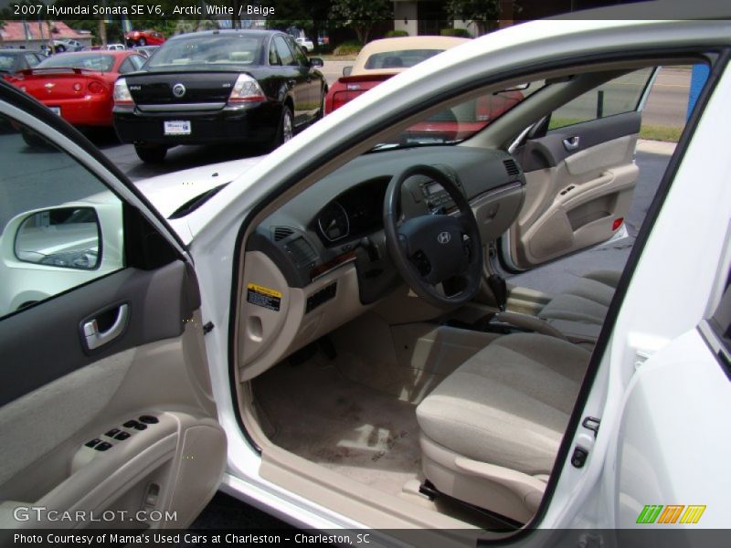 Arctic White / Beige 2007 Hyundai Sonata SE V6