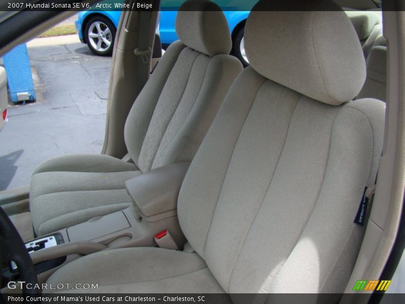 Arctic White / Beige 2007 Hyundai Sonata SE V6